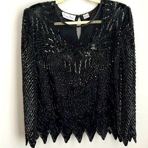 Gorgeous Vintage Beaded Top Size Large